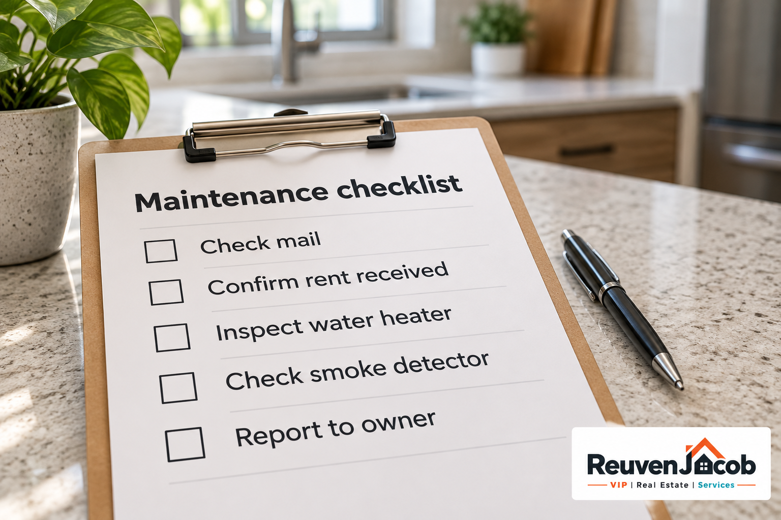 Property maintenance checklist for a rental apartment